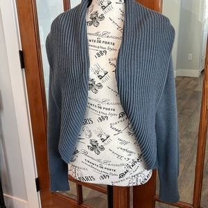 H&M Basic Open Front Knit Blue Cardigan Sweater